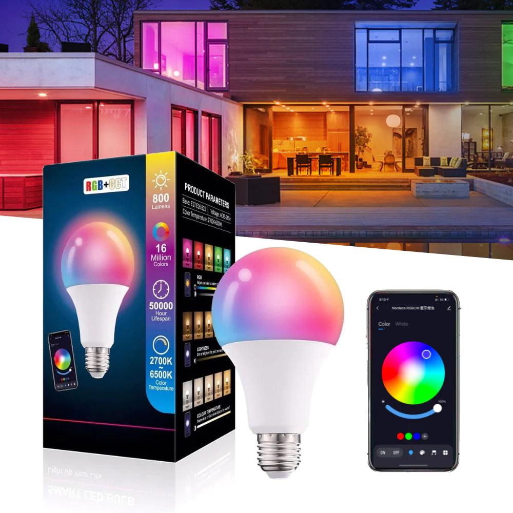 Lâmpada Inteligente RGB WiFi Smart APP