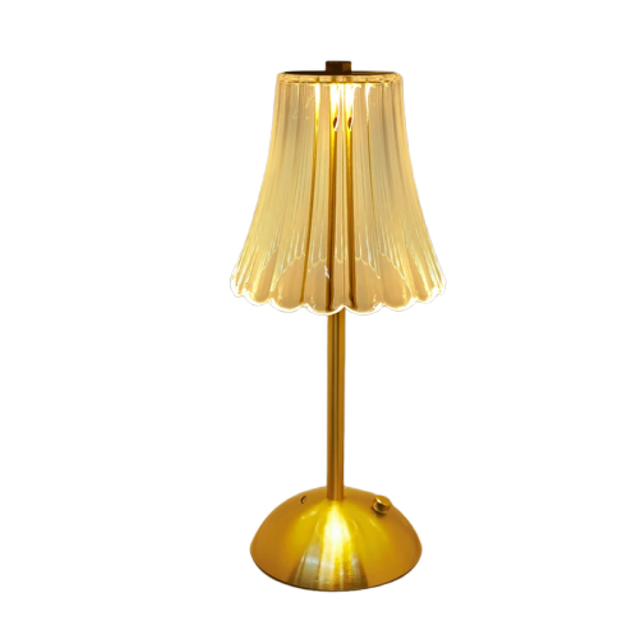 Luminária de Mesa Abajur Dourado Sem Fio Vintage