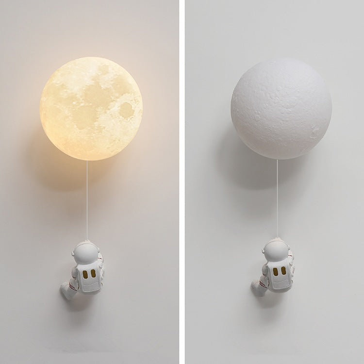 Luminária de Parede Arandela Astronauta & Lua 3D Decoração