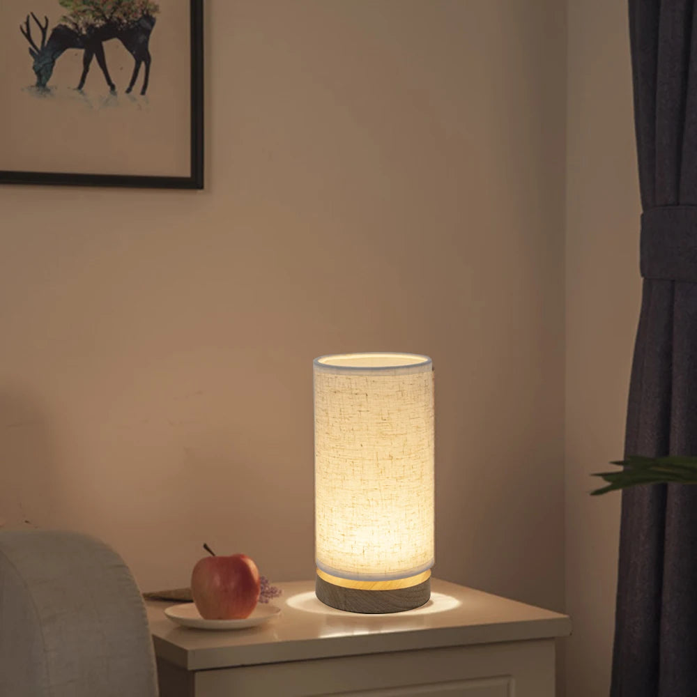 Luminária de Mesa para Quarto Luz Quente Cúpula de Linho