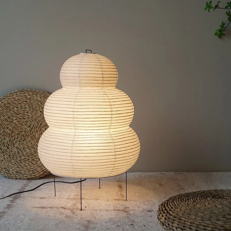 Luminária de Chão Oriental Akari Japonesa Gourd