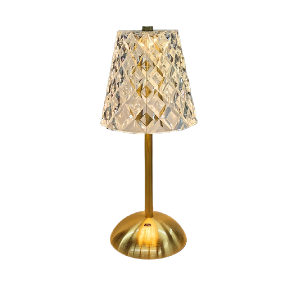 Luminária de Mesa Abajur Dourado Sem Fio Vintage