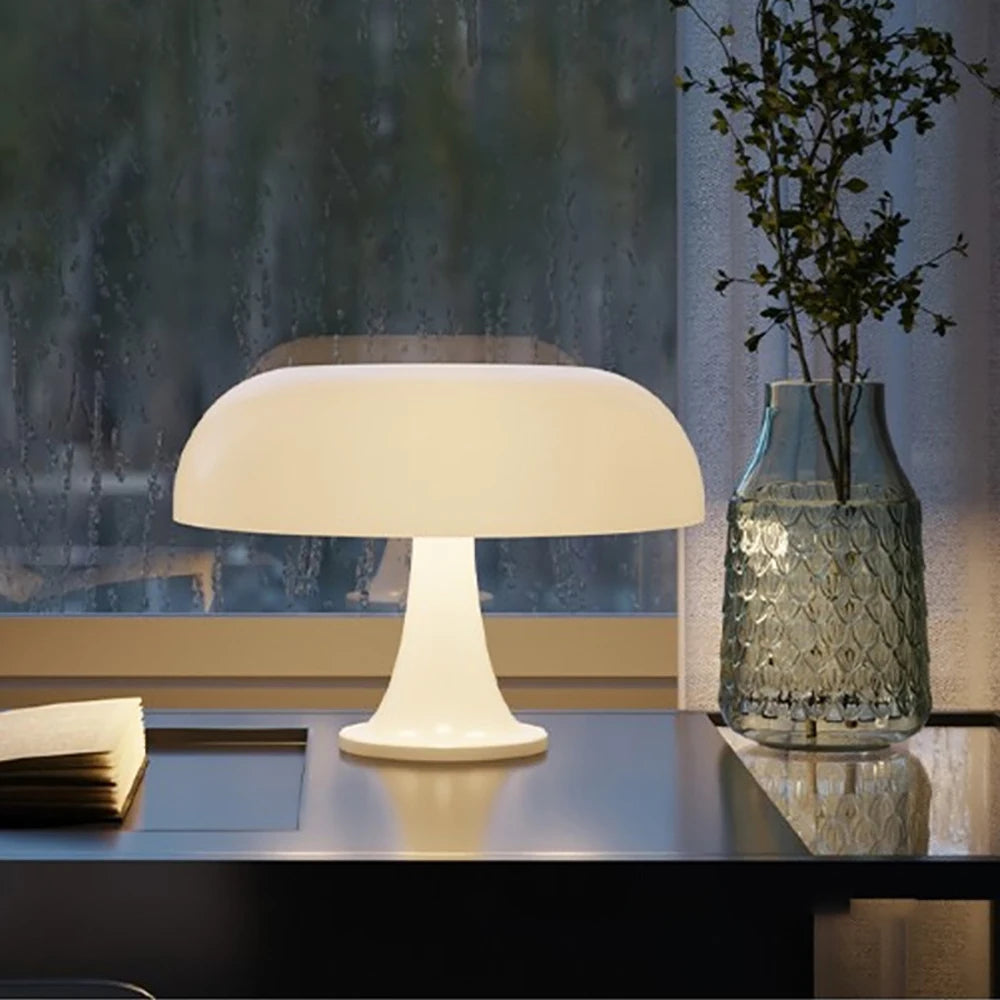 Luminária de Mesa Cogumelo Laranja Italiano 1960s