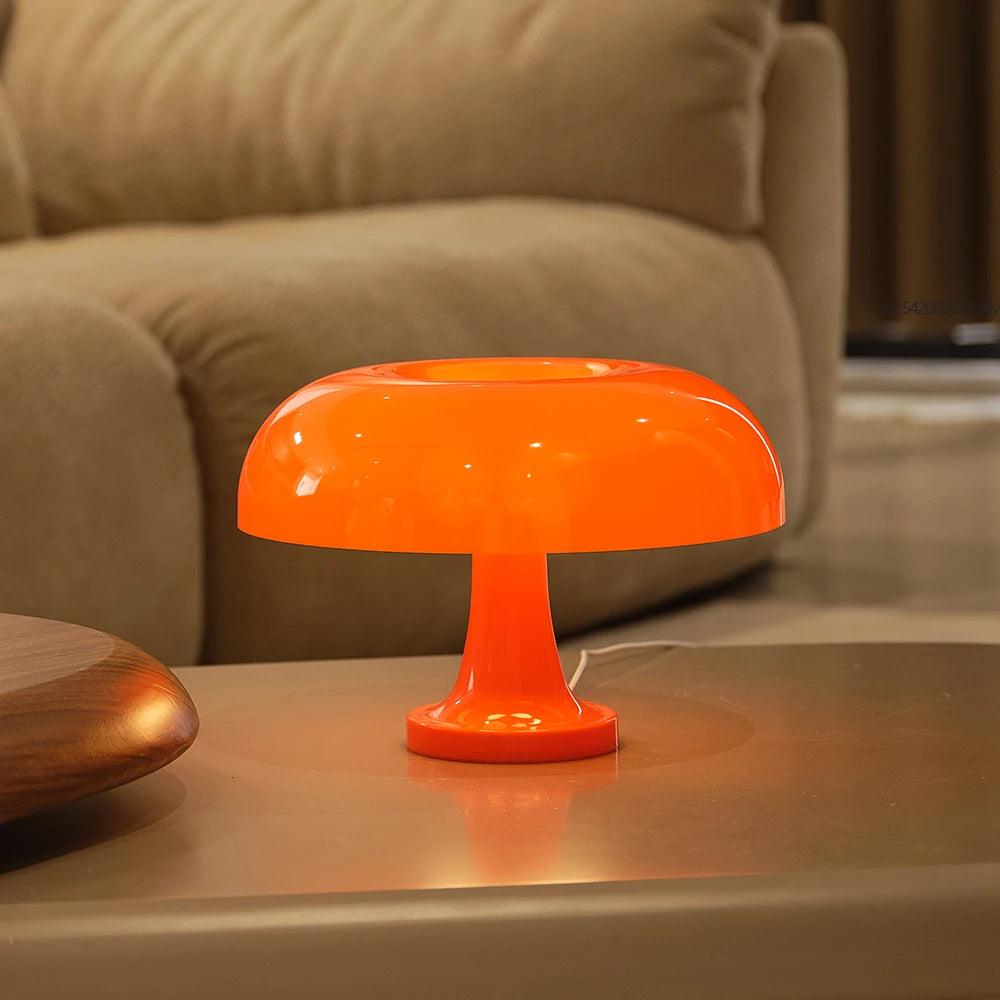 Luminária de Mesa Cogumelo Laranja Italiano 1960s