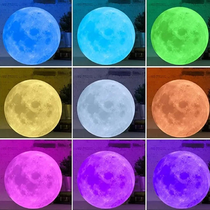 Luminária Lua 360° RGB 16 Colors Base Madeira — STARLEDS