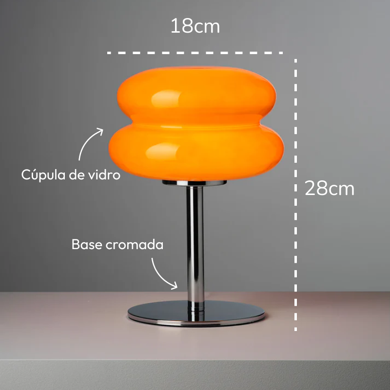 Luminária de Mesa Space 70s Glass Retrô
