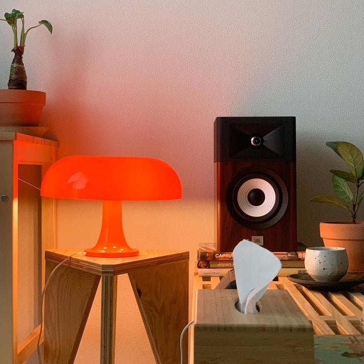 Luminária de Mesa Cogumelo Laranja Italiano 1960s