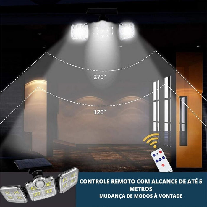 Holofote EcoBright™ Solar LED 800W Sensor de Presença