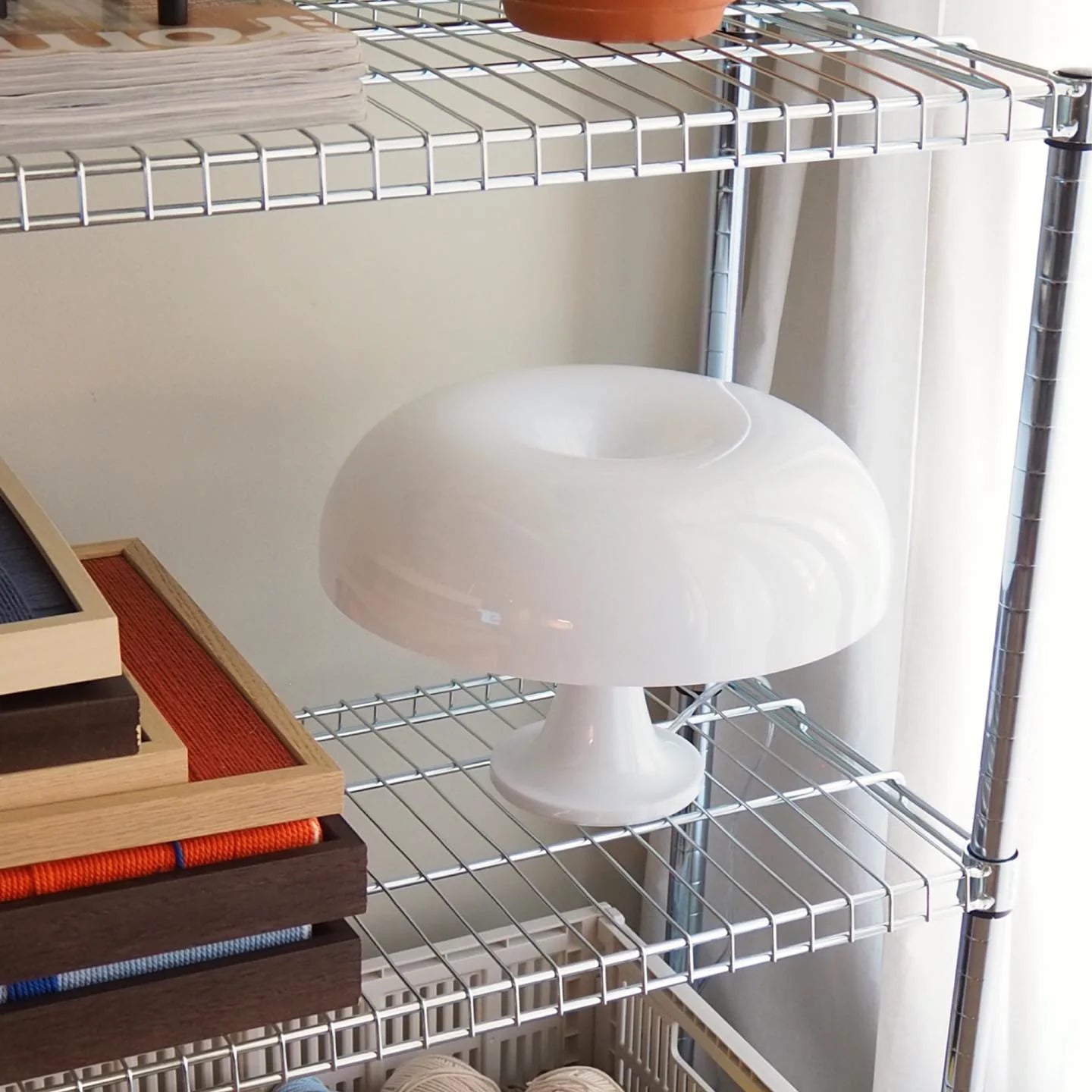 Luminária de Mesa Cogumelo Laranja Italiano 1960s